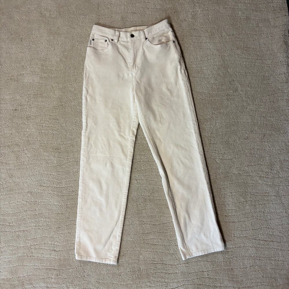Vintage Lauren Ralph Lauren Women 6 Cream Corduroy Straight Leg Pants Preppy